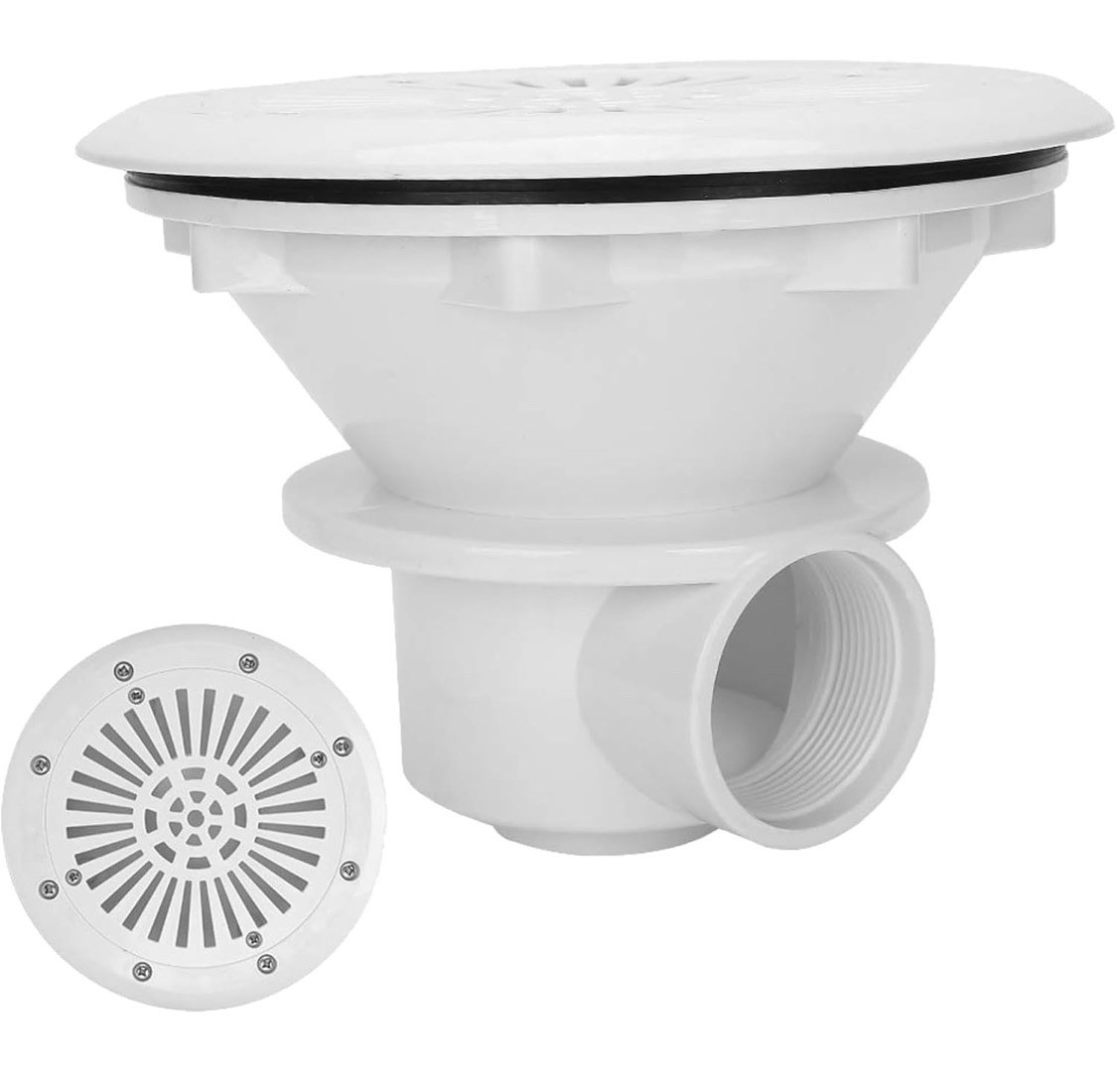 G2 DN50 2" Swimming Pool Main Drain Port White ABS Water Outlet Replacement