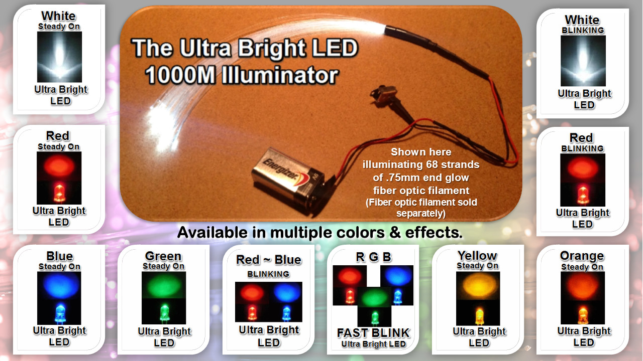 1000M LED illuminator for Fiber Optic Filament Hobbies & Crafts Choice Of Color