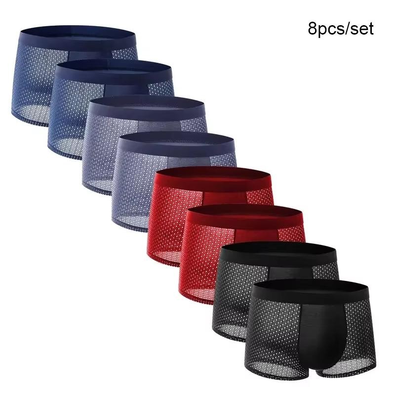 8pcs Boxhero Mens Underwear Box Hero Boxer Briefs Shorts, Built-in & 3d Pouch