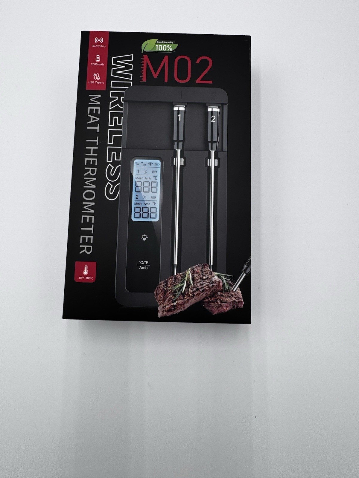 M02 Wireless Meat Thermometer 100% Food Security Digital Thermometer