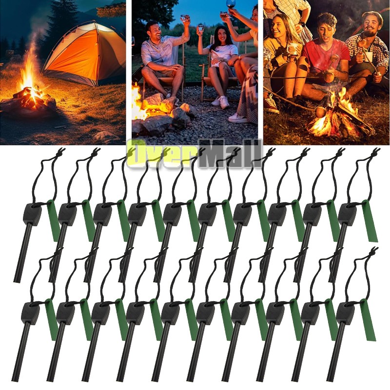 Lot Fire Starter Flint Steel Striker Survival Tool Kit Ferro Rod Outdoor Camping