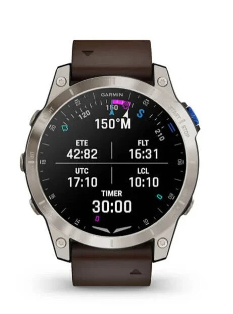 Garmin D2 Mach 1 GPS Aviator Smartwatch Leather
