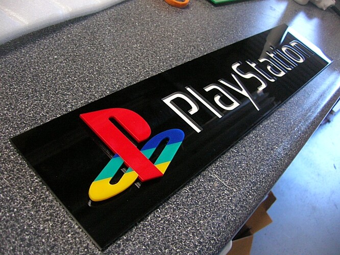 PLAYSTATION 3D sign ART gaming Nintendo Sega classic games  new console 31 x 8 i
