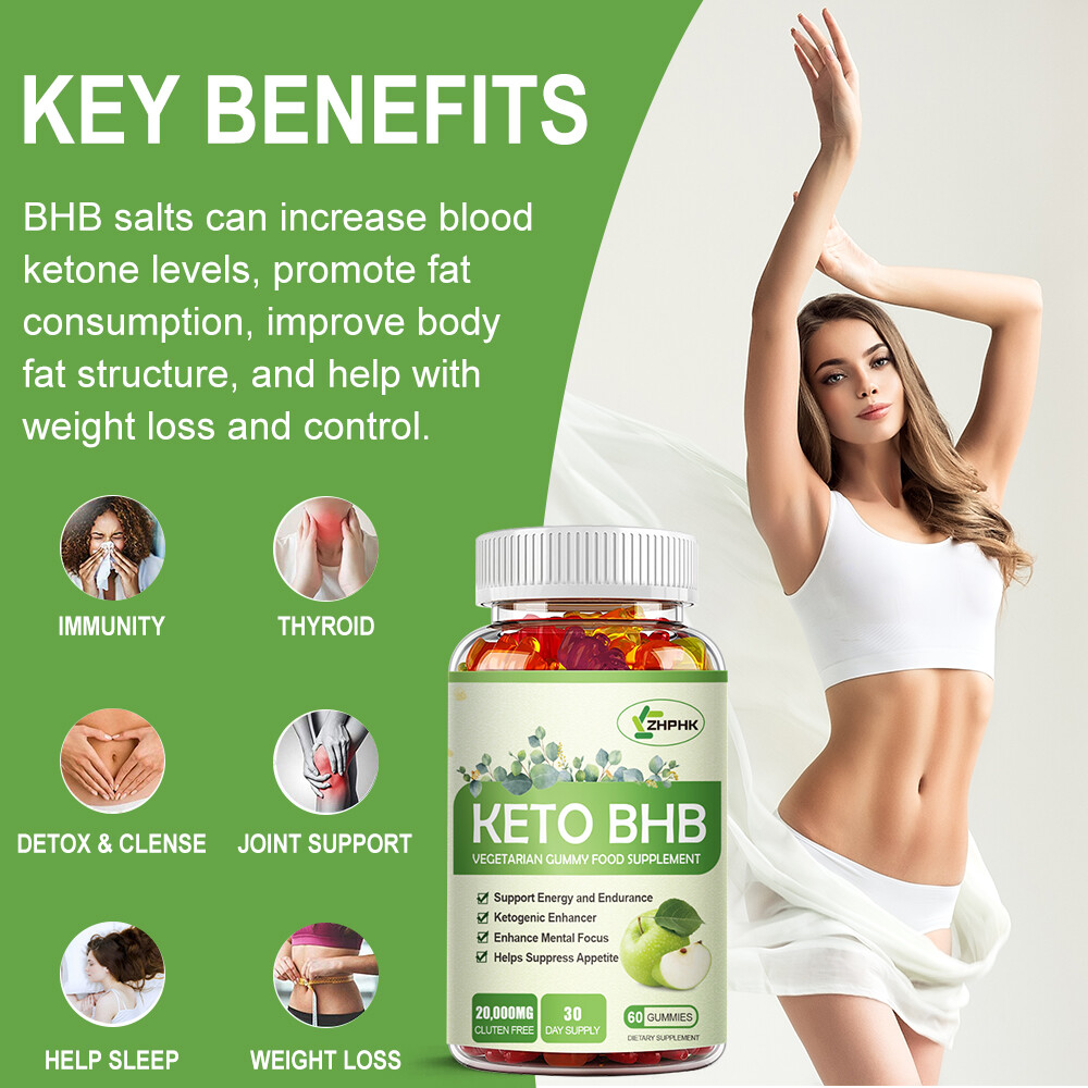 Ketone ACV BHB Gummies Keto Bod Weight Loss Fat Burn Detox Supplement 60 Gummies