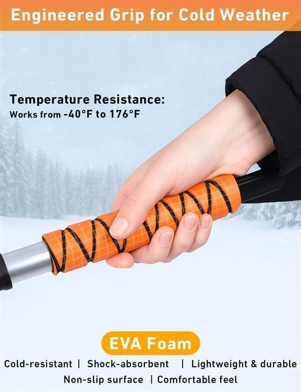 Versatile 27" Winter Snow Scraper & Windshield Cleaner with Comfort Grip
