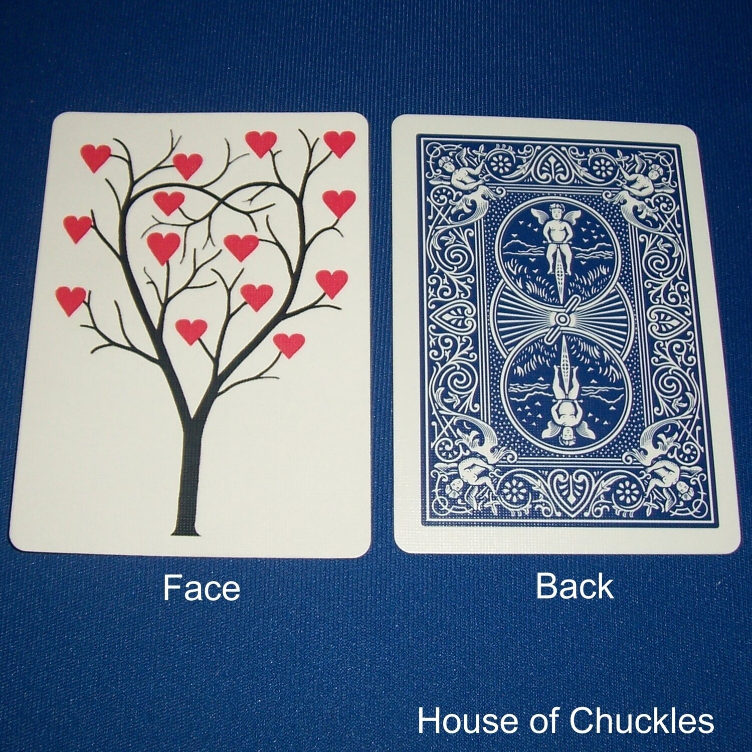 Tree of Hearts, Bicycle Printed Gaff Card, Blue
