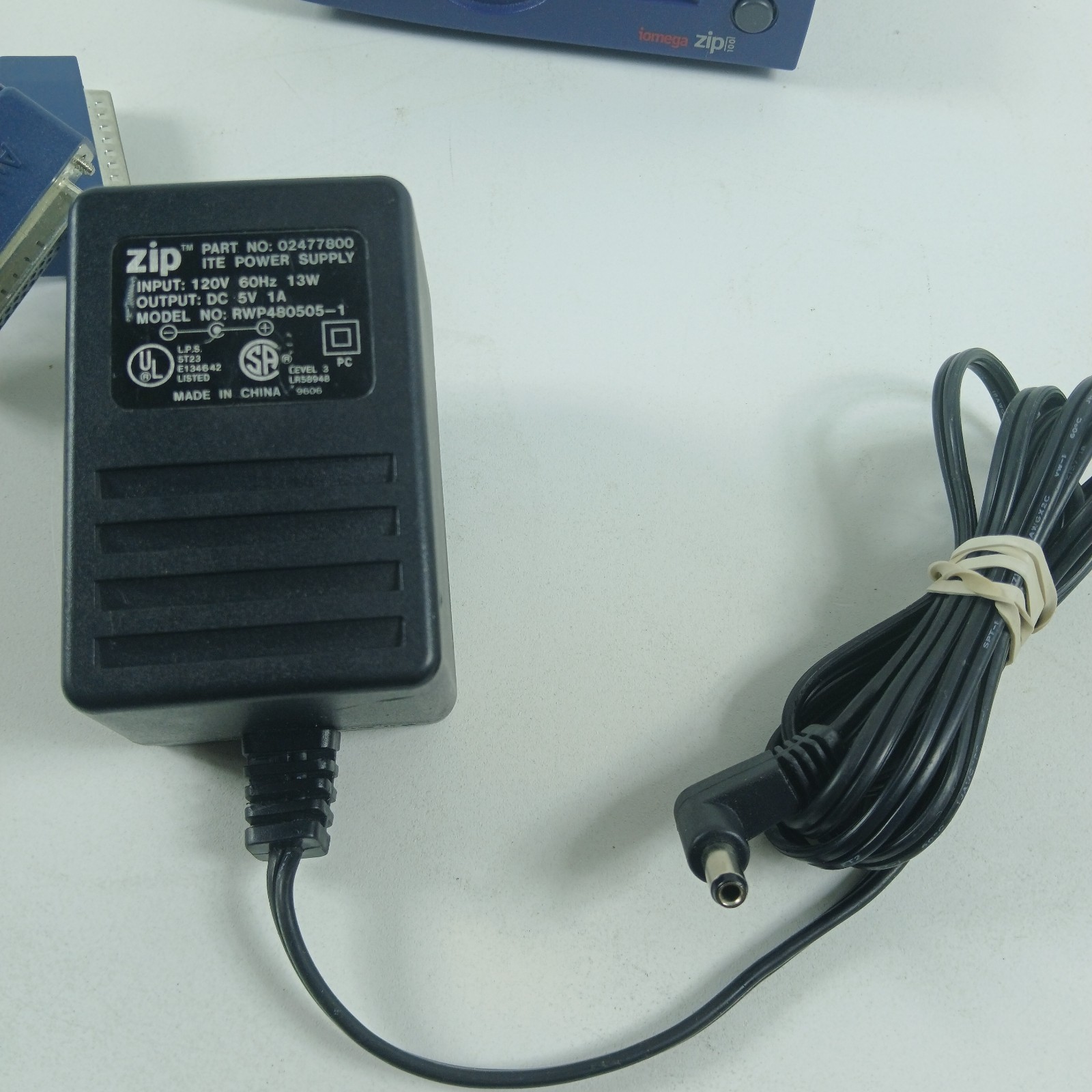 Iomega Zip 100 Parallel Port Drive Model Z100P2 W/TH CABLE POWER DISC TESTED