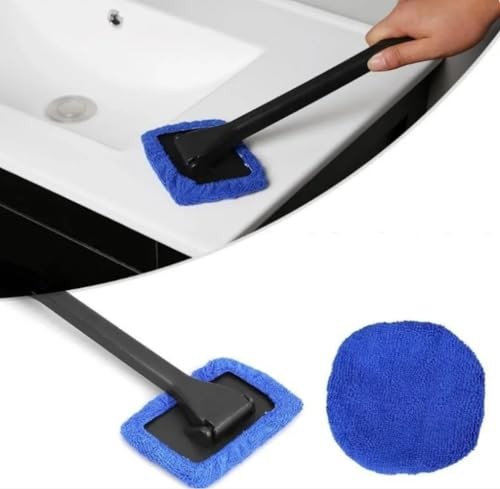 Windshield Cleaner Tool Car Window Cleaner with 6 Reusable and Washable blue