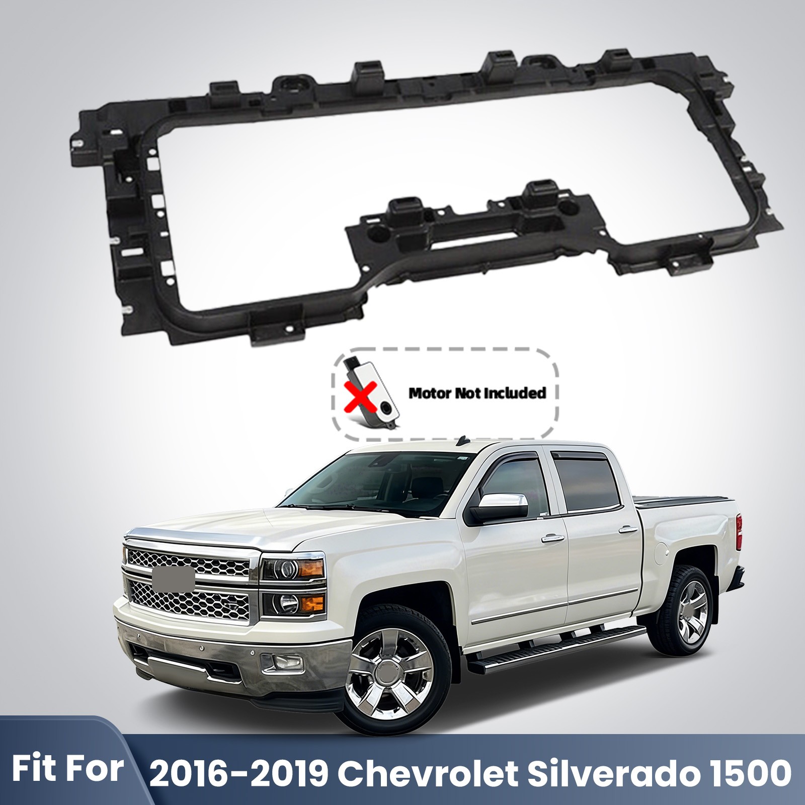 Radiator Bracket Grille Air Shutter Kit For 2016-2019 Chevrolet Silverado 1500