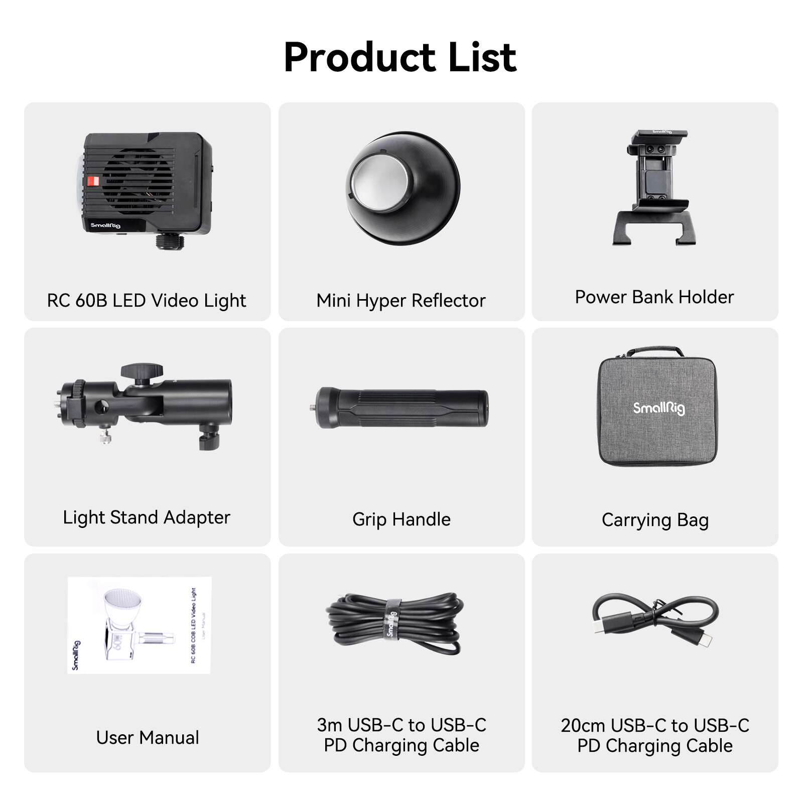 SmallRig RC 60B Bi-Color LED Monolight Video Light+Silicone Diffuser for RC60B