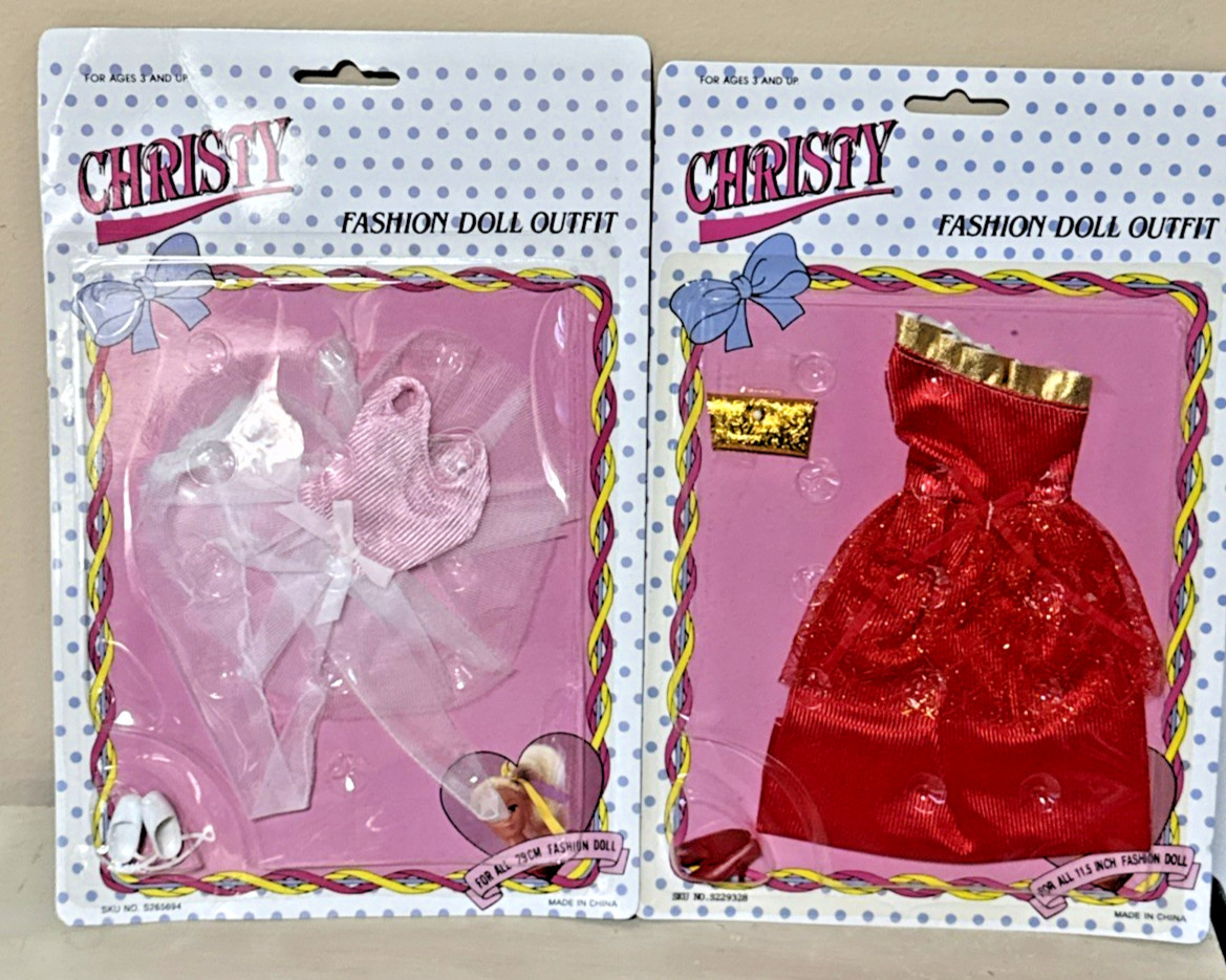 Christy Fashion Outfit Dress, Purse & Shoes plus Ballerina top Fits 11.5" Doll