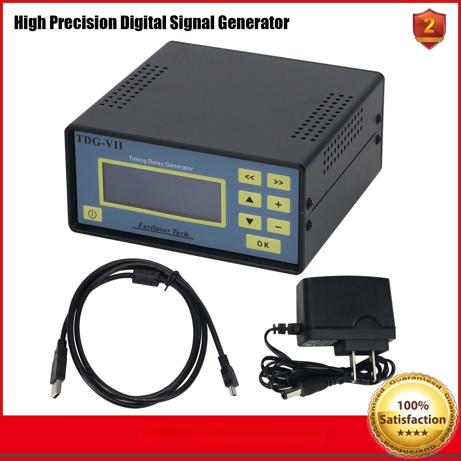 High Precision Digital Signal Delayer TTL Signal Generator&Counter with 7 CH New