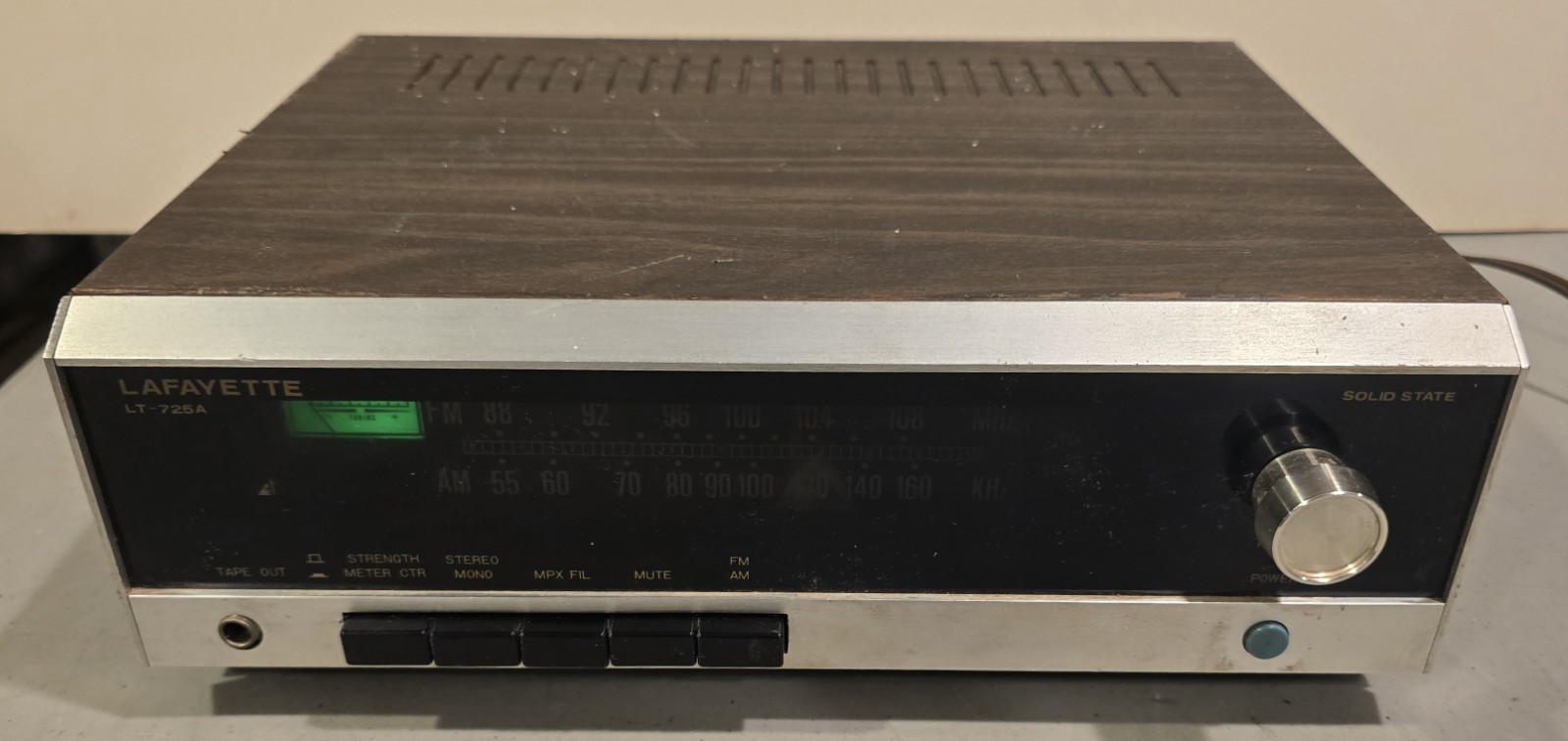 VTG Lafayette Radio Electronics LT-725A Solid State FM/AM Stereo Tuner 117VAC