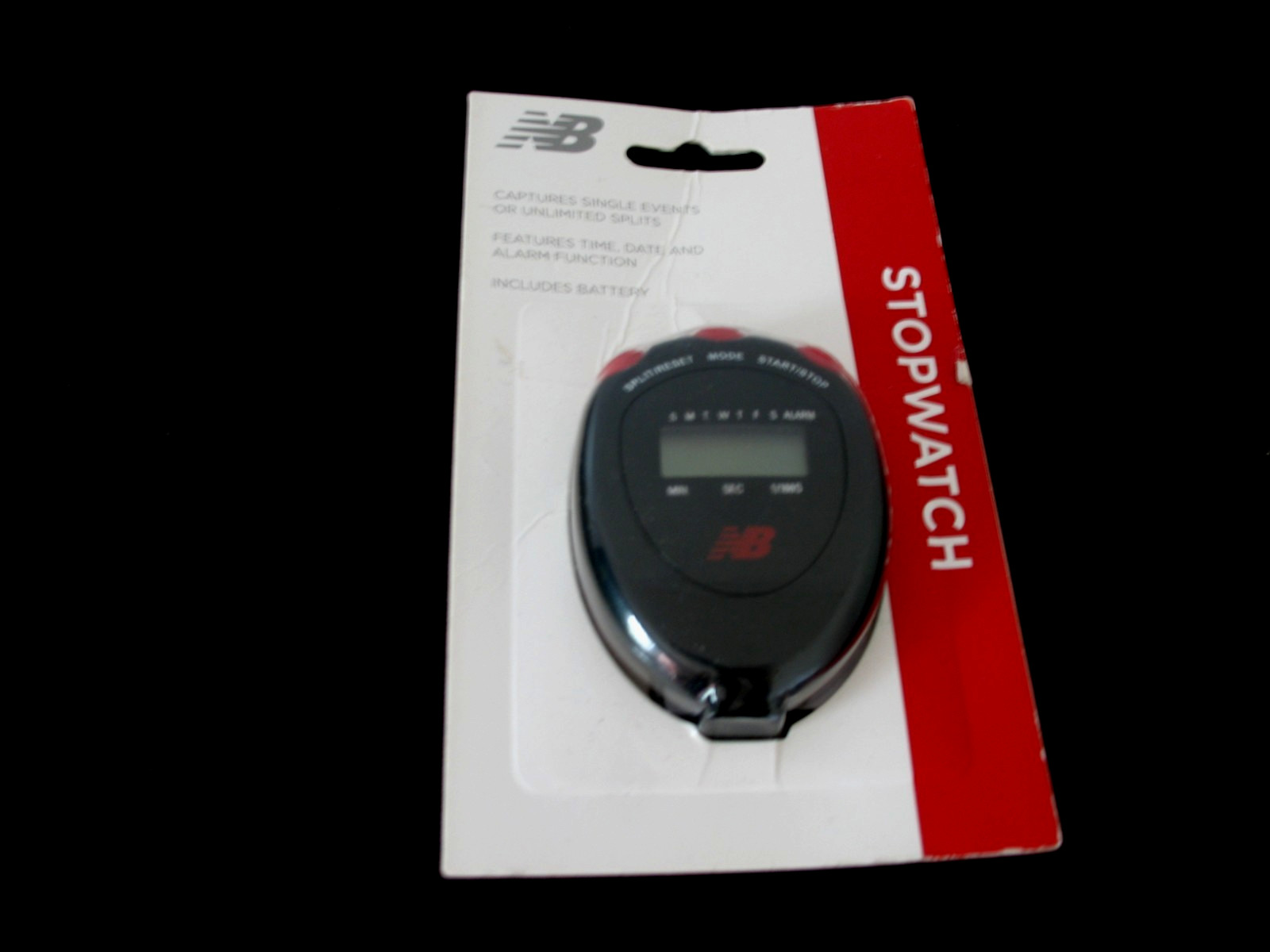 New Balance Stop Watch Digital Stopwatch Interval Timer Handheld Display Blk/Red