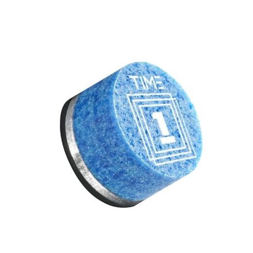 TIME Crystal Pool Billiard Cue Tip - 14mm/ Blue/Hardness Pack 3 TIME 5 (Hard)