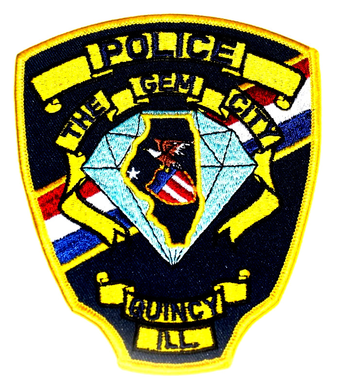 QUINCY ILLINOIS IL Police Patch GEM CITY DIAMOND STATE SHAPE OUTLINE 5.25” M3