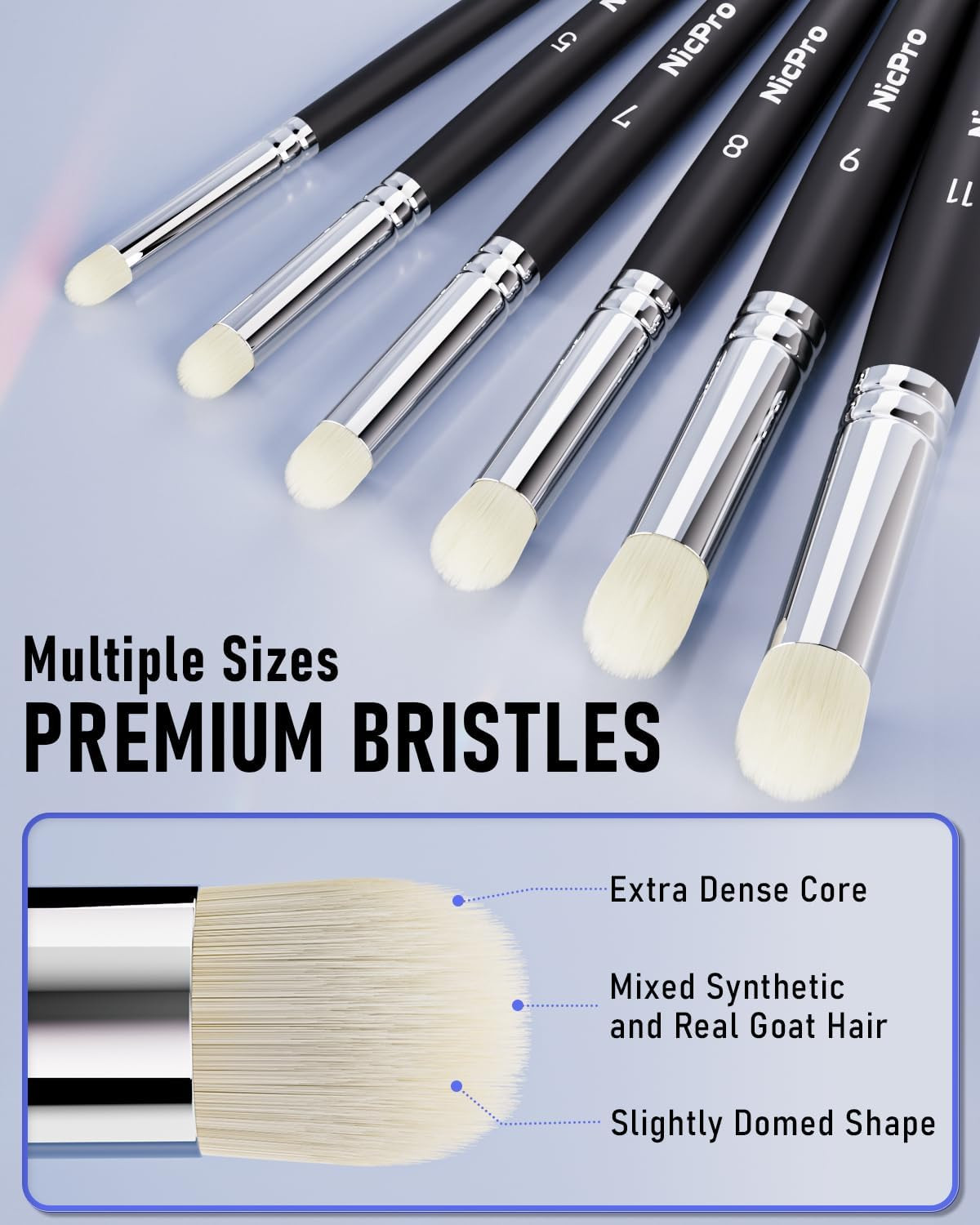 Nicpro Dry Brush Miniature Painting, 7 Sizes Professional Acrylic Drybrush Set w