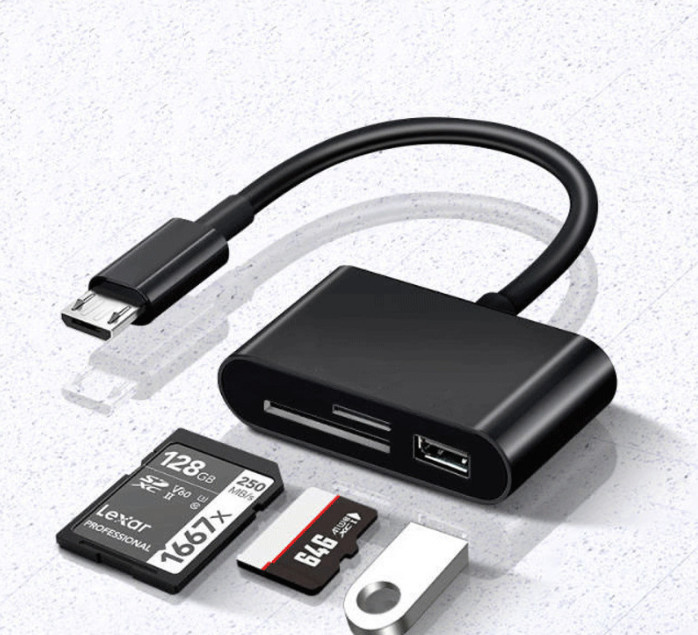 2pcs Type-C card reader mobile computer multi function OTG 2.0 SD / TF / U disk