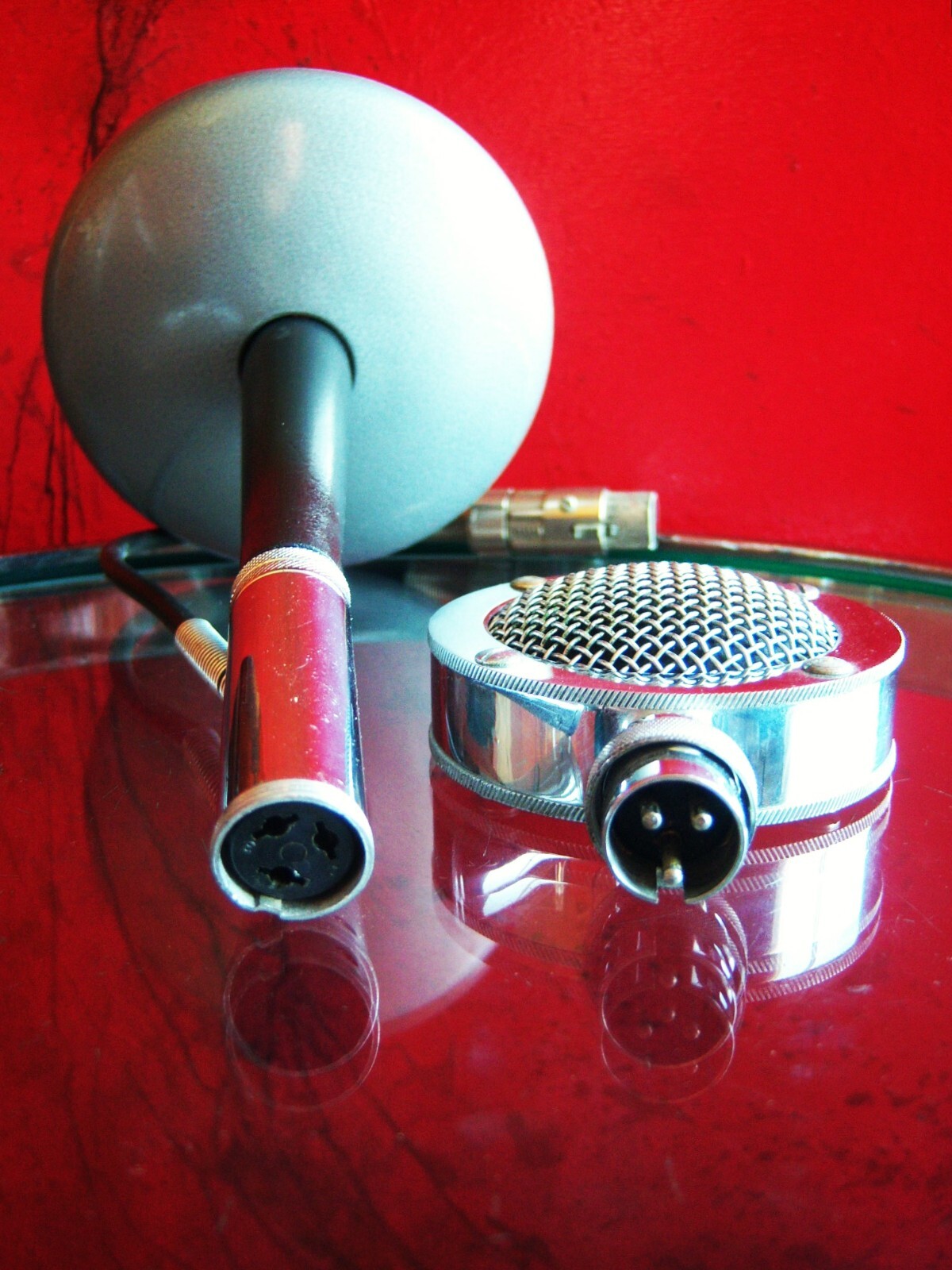 Vintage 1950's Astatic D-104 crystal microphone w F11 adapter & E6G desk stand