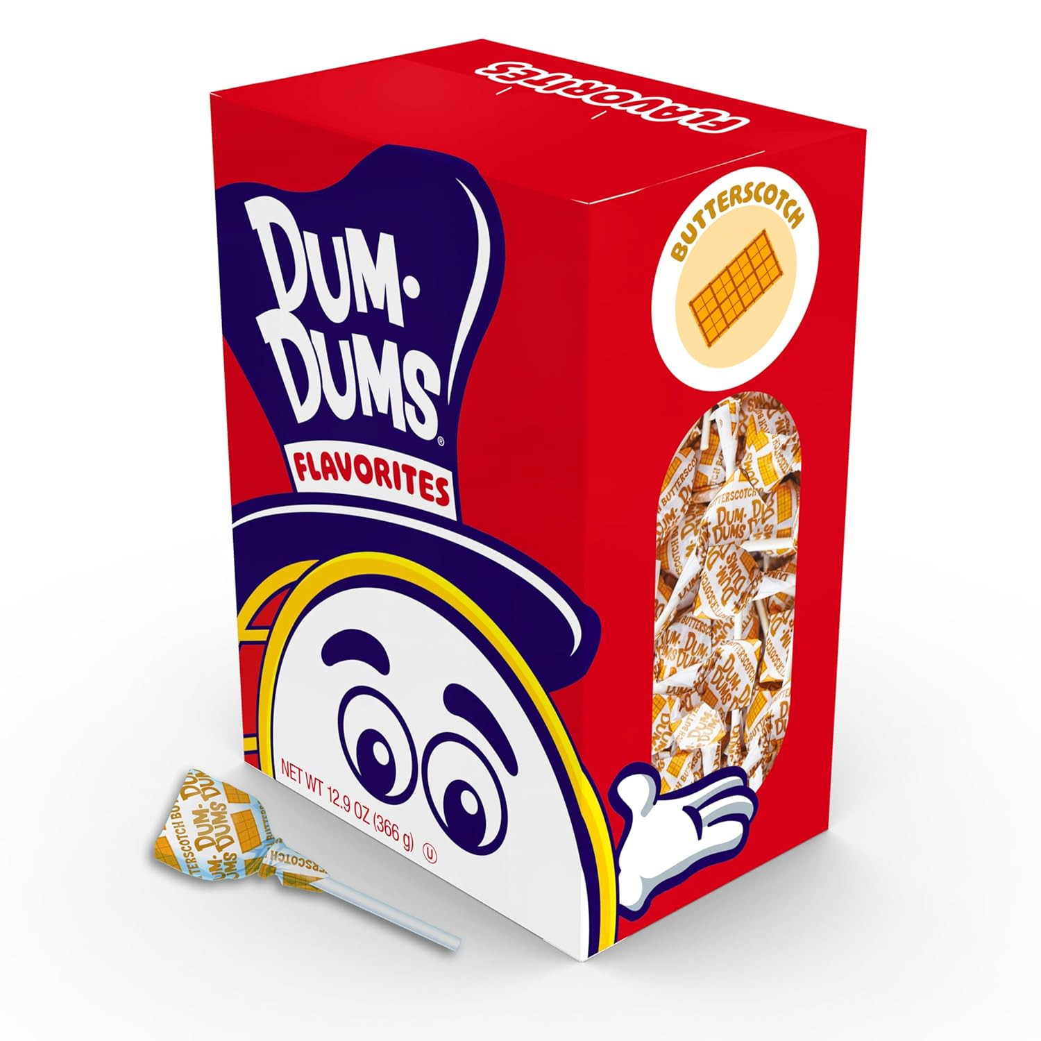 Butterscotch Lollipops - Bulk Candy Box with Lollipops Individually Wrapped, Sin