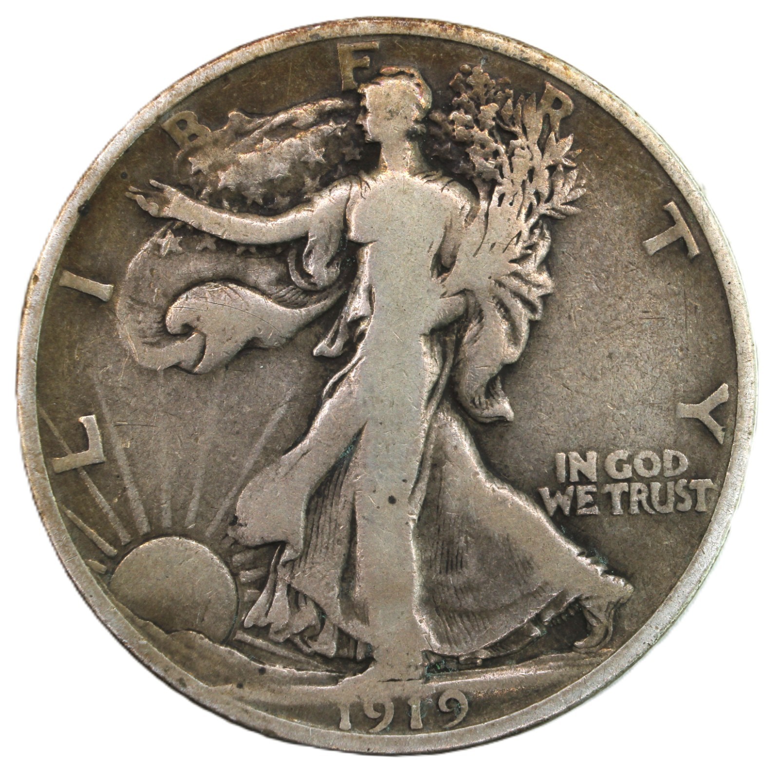 1919 D Walking Liberty Half Dollar- Choice VF- SMH-698