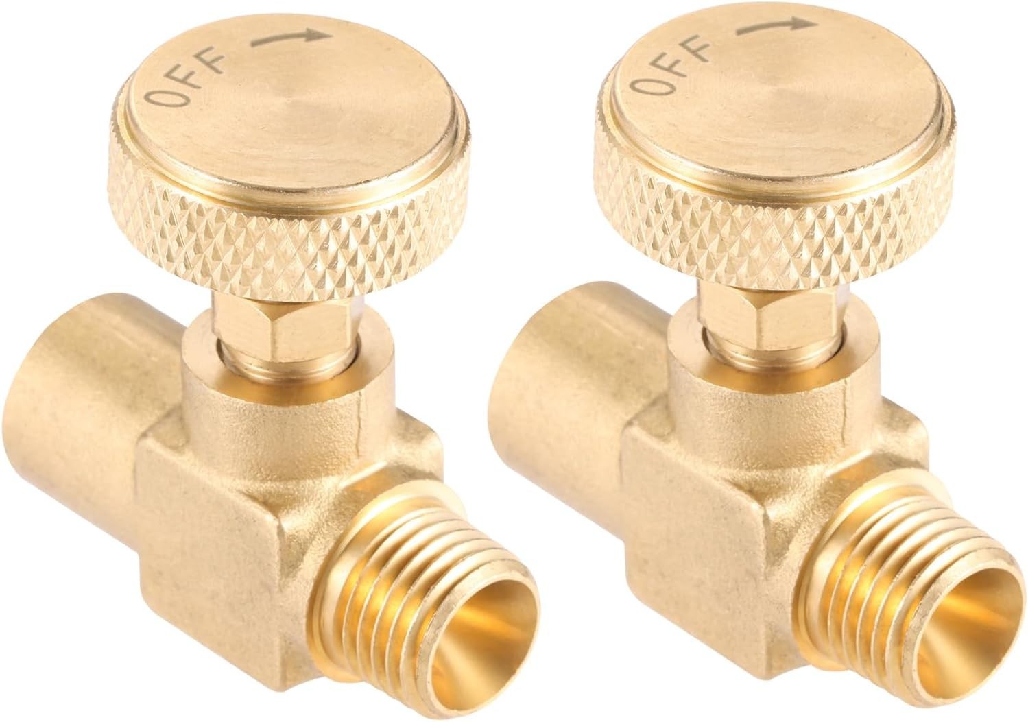 2PCS 1/4" Female NPT X 1/4" Male NPT Needle Valve Heavy Duty Brass High Press...