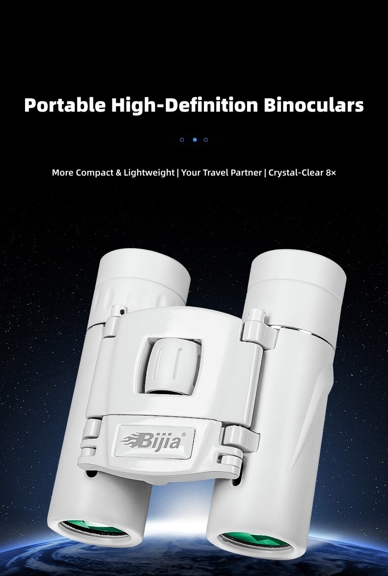 8x22 HD Compact Binoculars Low Light Night Vision Folding Telescope Outdoor