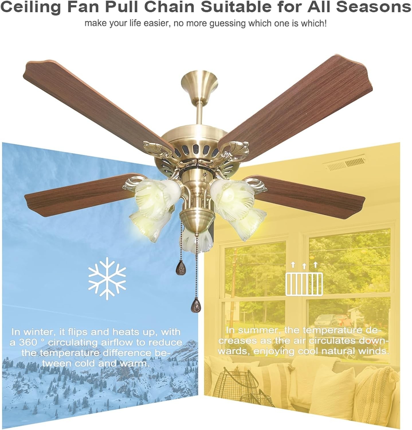 4 Pack Bronzed Ceiling Fan Pull Chain Extension, 12 Inches Classic Drop Shaped
