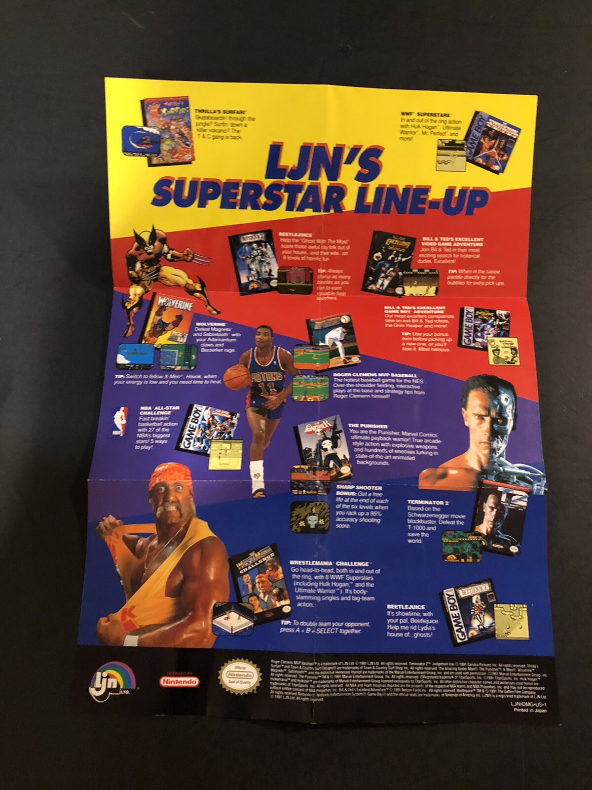 Nintendo gameboy LJN Poster insert Ljn-dmg-us-1