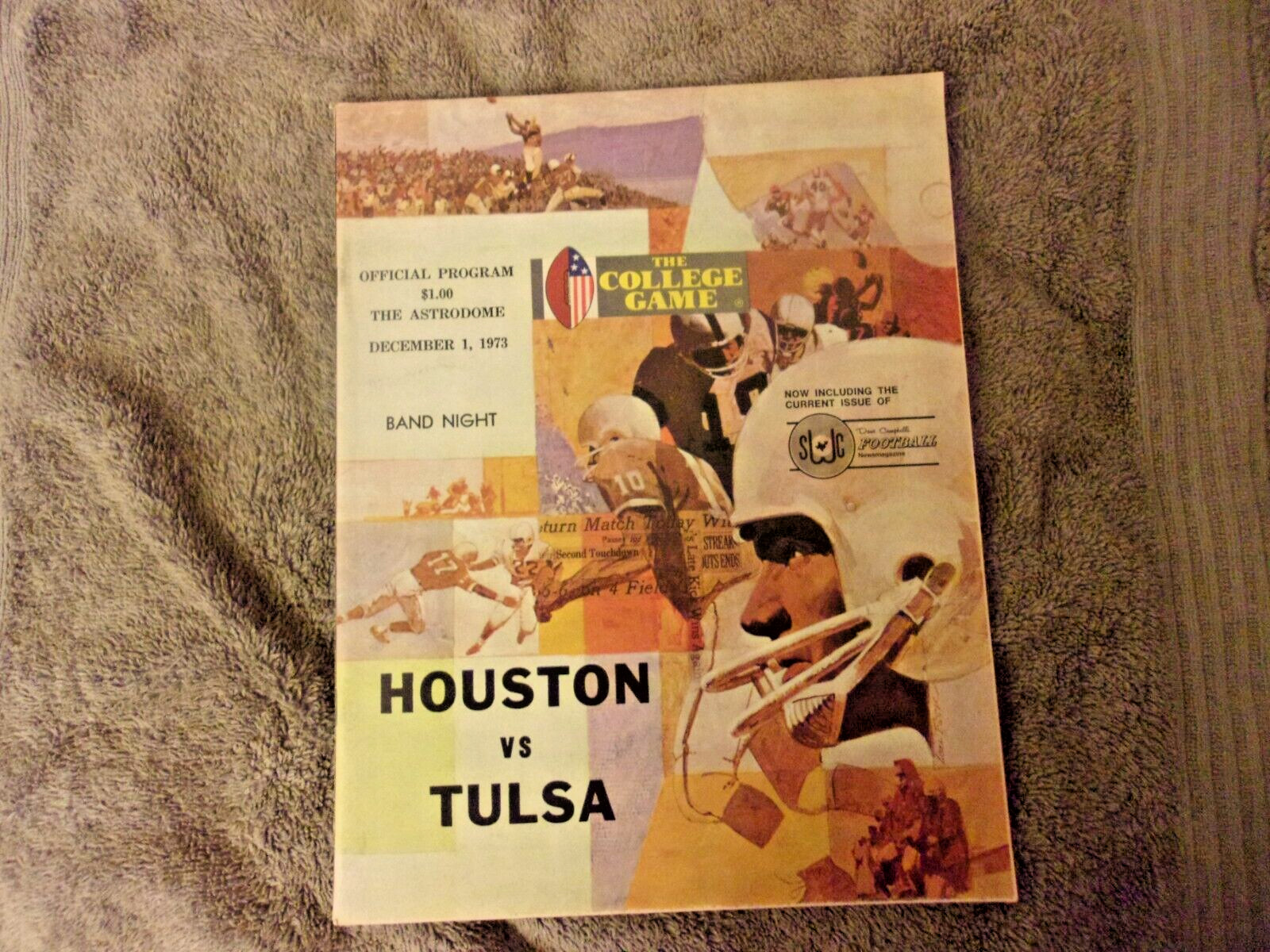 1973 HOUSTON TULSA PROGRAM FOOTBALL STEVE LARGENT BILL YEOMAN College AD