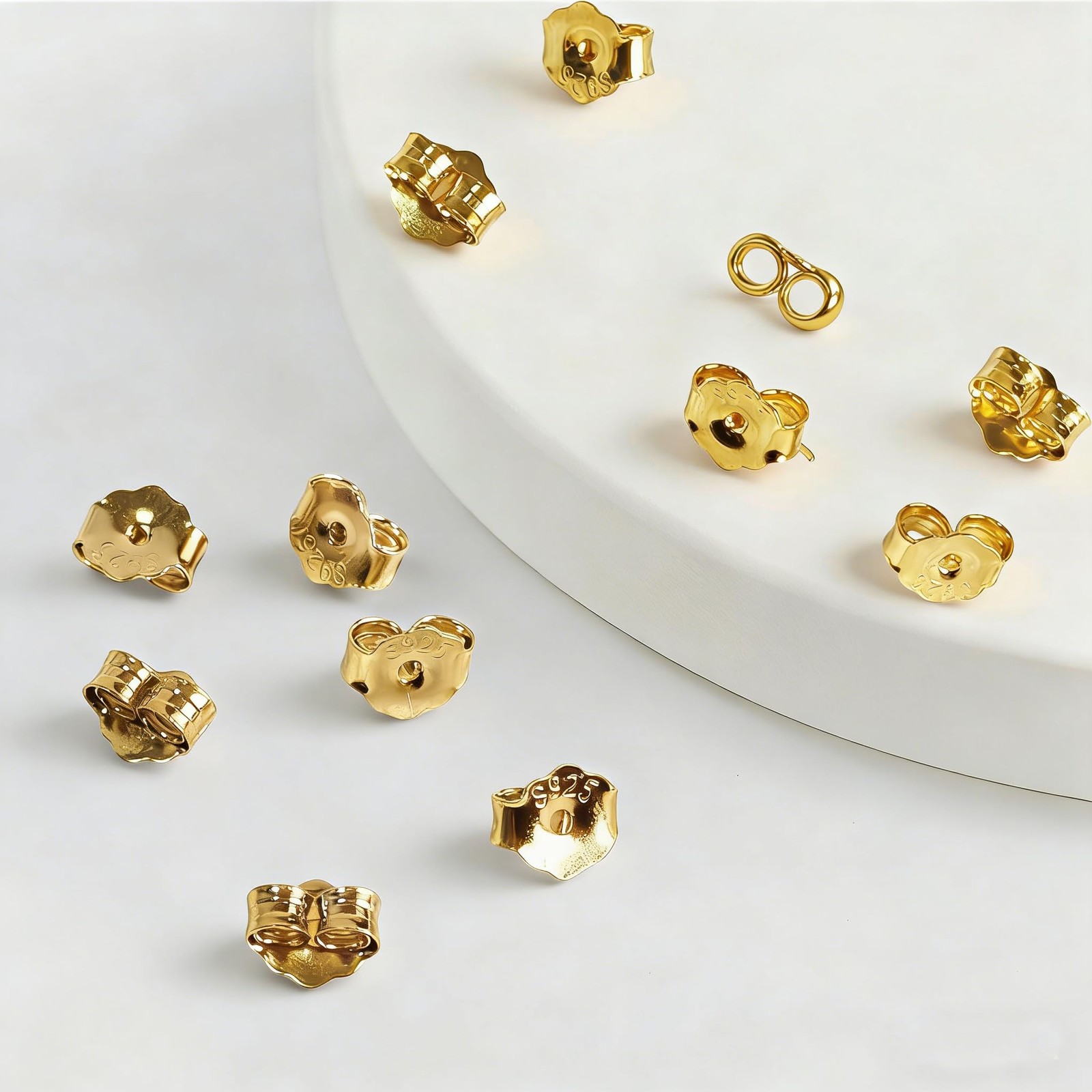 12PCS 14KGold Plated 925 Sterling Silver Earring Back Replacement