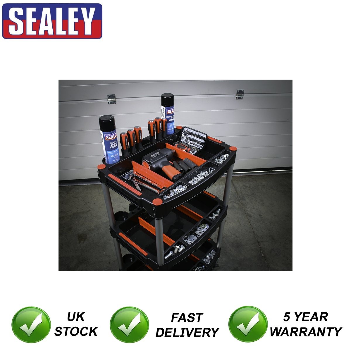 Sealey Composite Workshop Trolley with Parts Storage 3-Level CX313