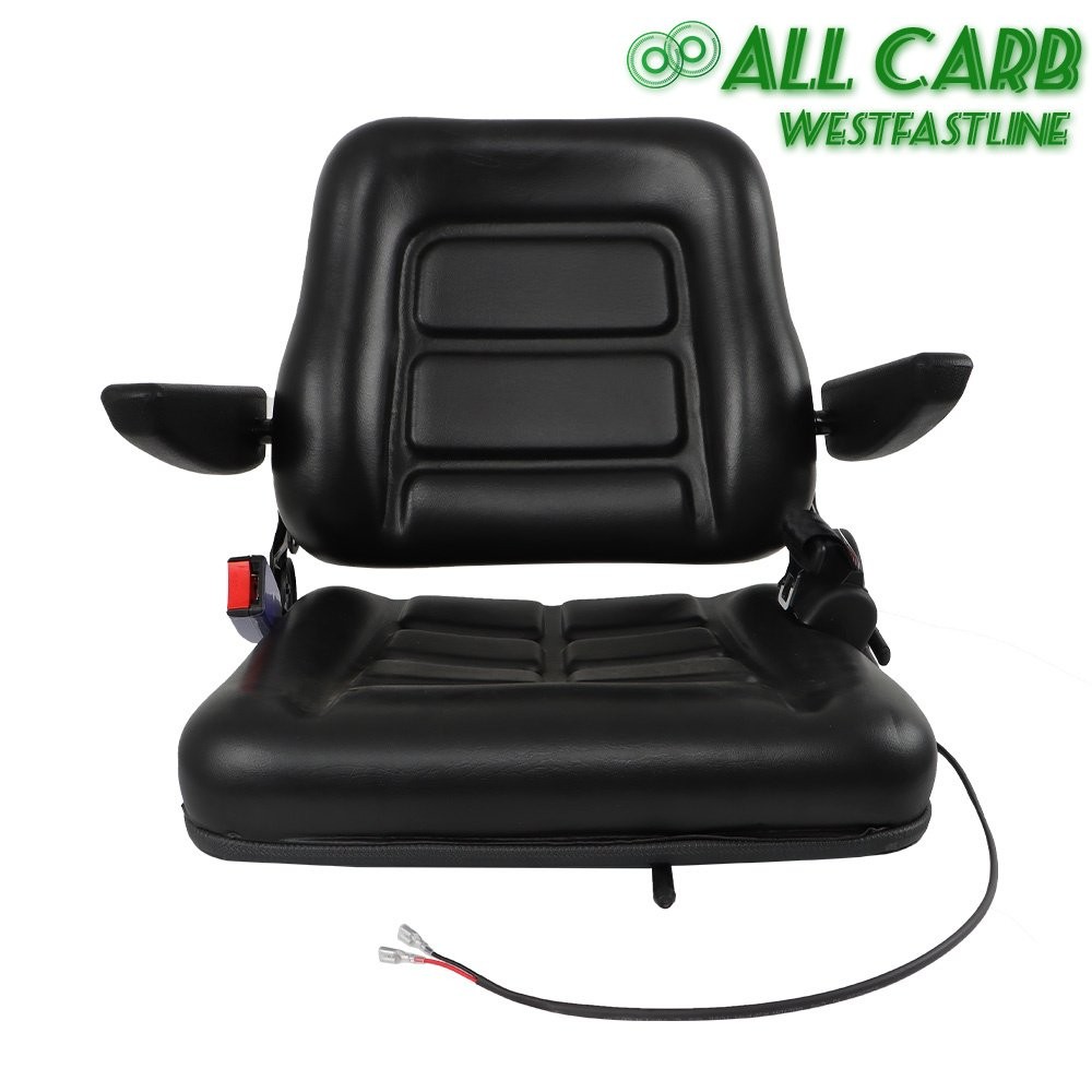 Universal Forklift Seat Adjustable Back Seatbelt Armrest Micro Switch And Slide