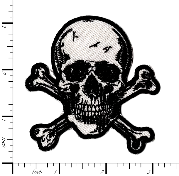 Skull and Crossbones Jolly Roger Embroidered Iron-On Patch