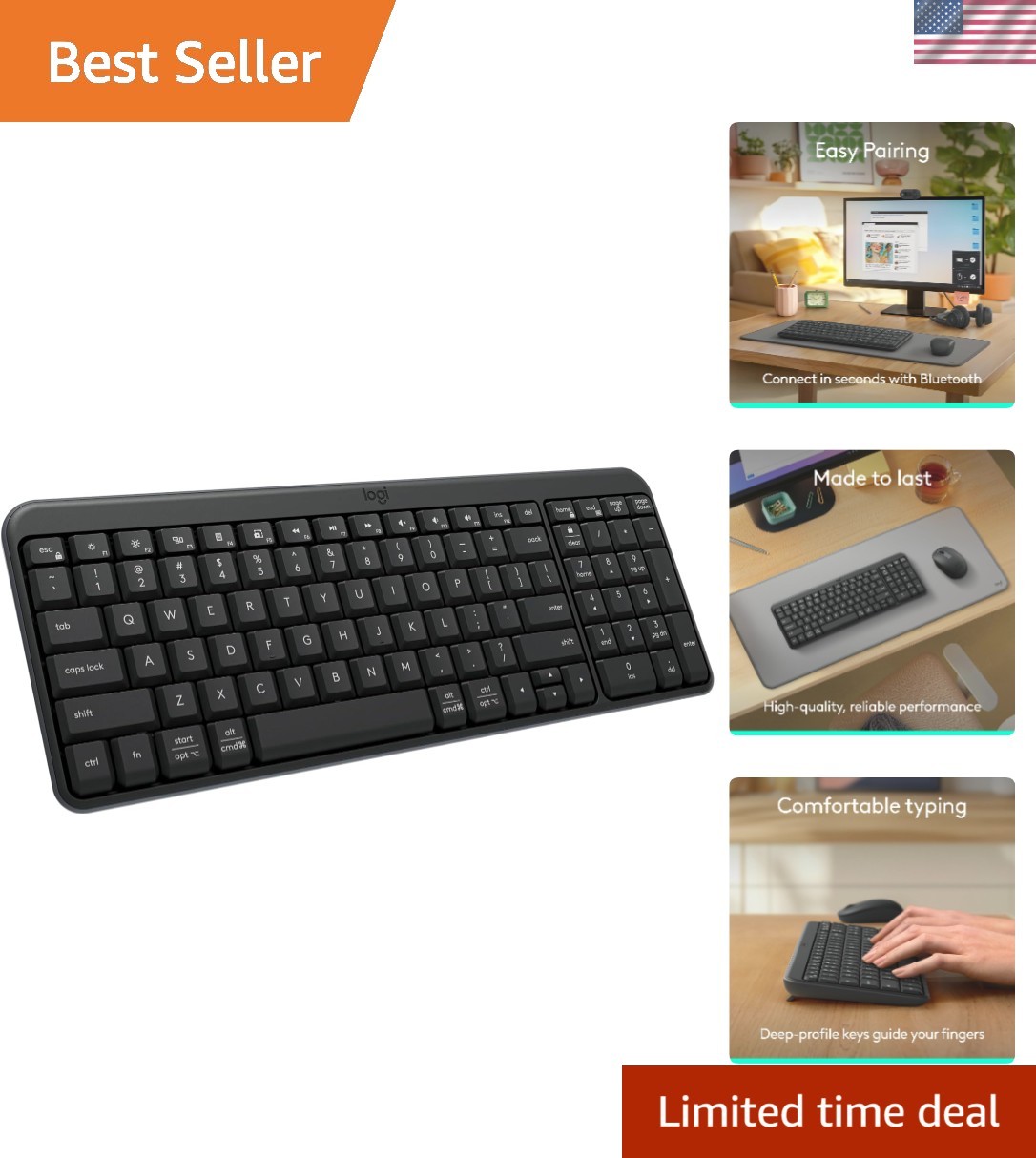 Effortless Connectivity: K250 Wireless Keyboard with Numpad - Graphite Color