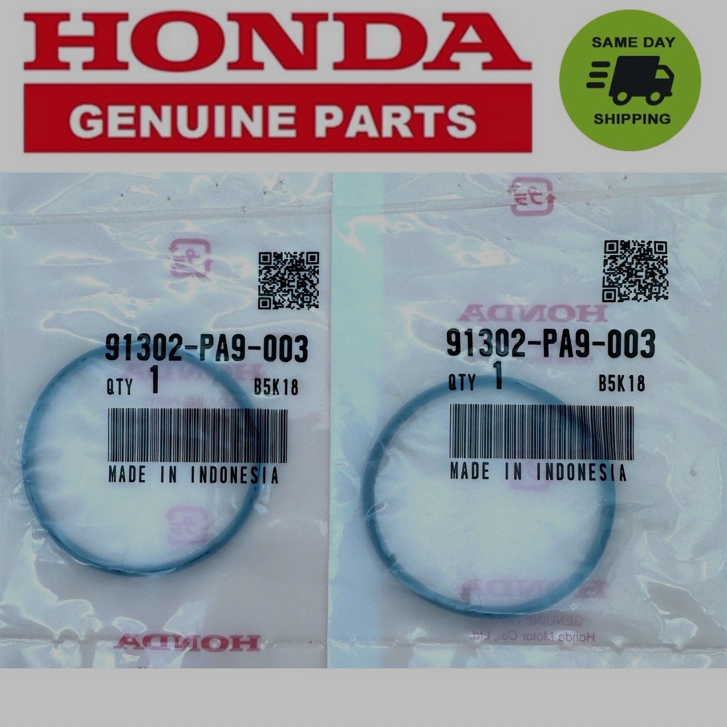 2PK Genuine Honda OEM Part 91302-PA9-003 O-RING (39.8X2.2) (ARAI) 91302PA9003
