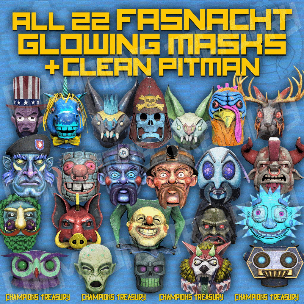 FALLOUT 76 PC ALL 22 FASNACHT 2024-2026 GLOWING MASKS +CLEAN PITMAN COMPLETE SET