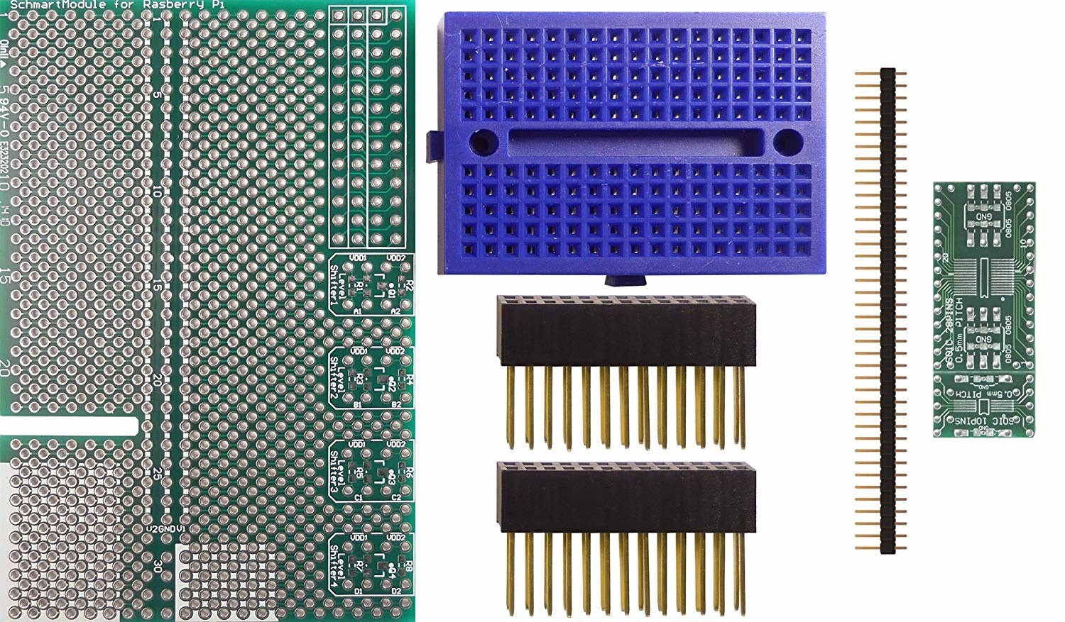 Schmartboard (710-0010-07) 0.5mm Pitch SOIC SMT to DIP Raspberry PI Addon Board