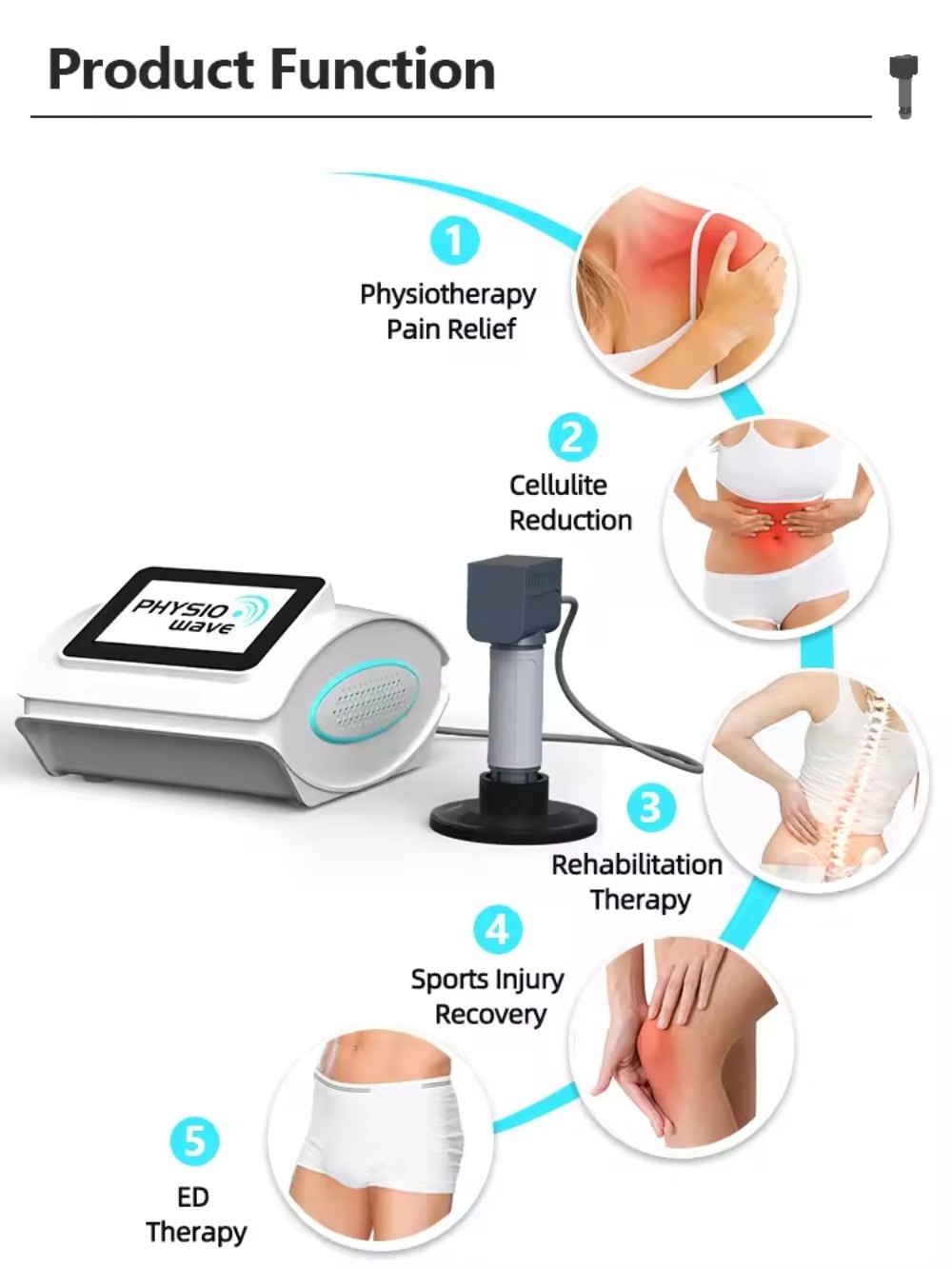 Pneumatic Shockwave Therapy Machine Pain Relief Muscle Physiotherapy Shock Wave