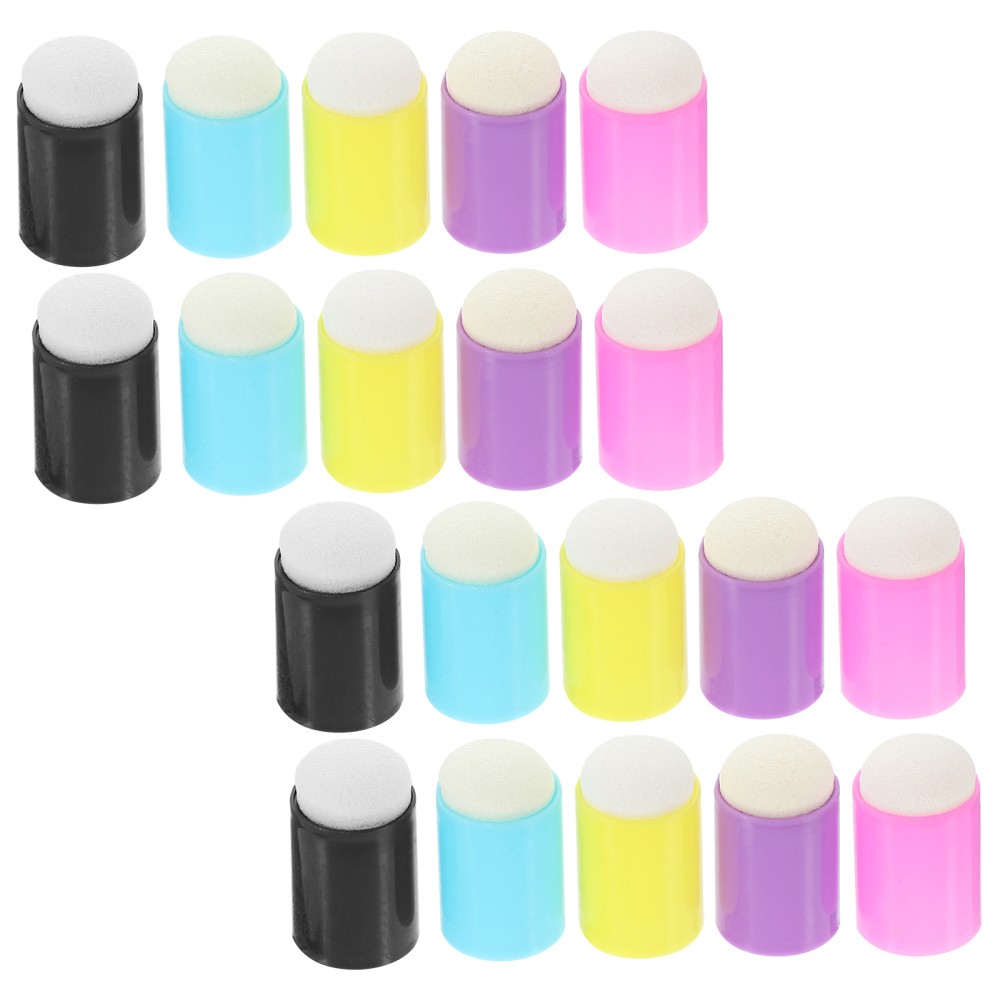 25 Pcs Finger Drawing Sponge Set Daubers for Stenciling Stamping Tools