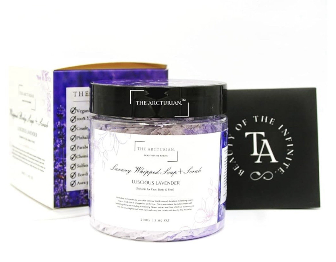 The Arcturian Whipped Soap & Scrub Luscious Lavender Face/Body Free Shipping