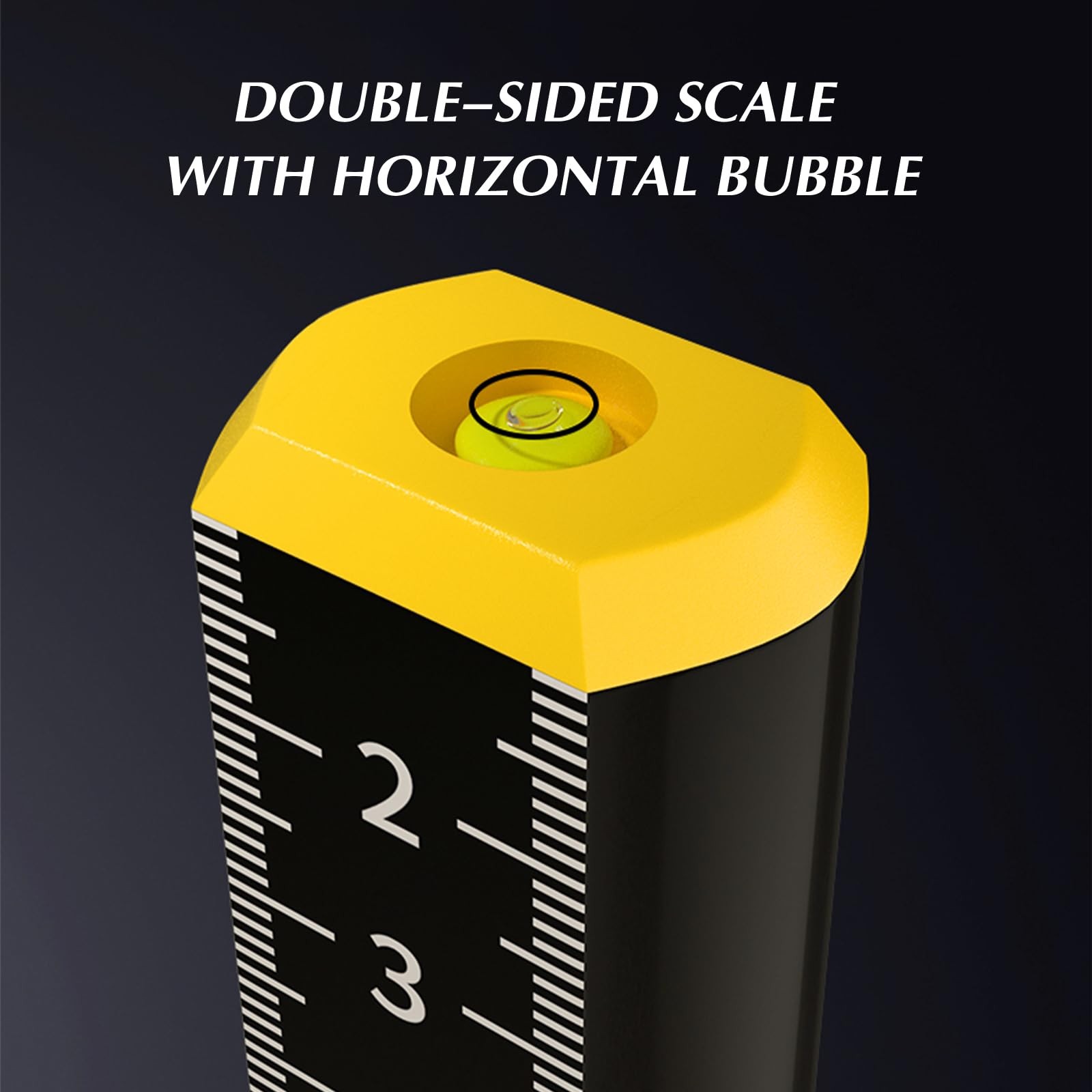 SAMIQU 2Pcs Ceiling and Floor Tile Ruler - Leveling with Magnetic Black