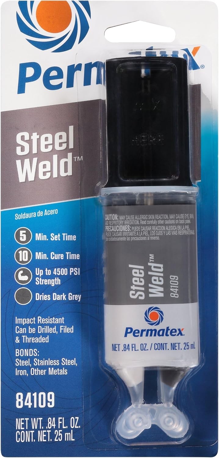 Permatex 84109 PermaPoxy 4 Minute Multi-Metal Epoxy, 0.84 oz. Pack of 1, Grey