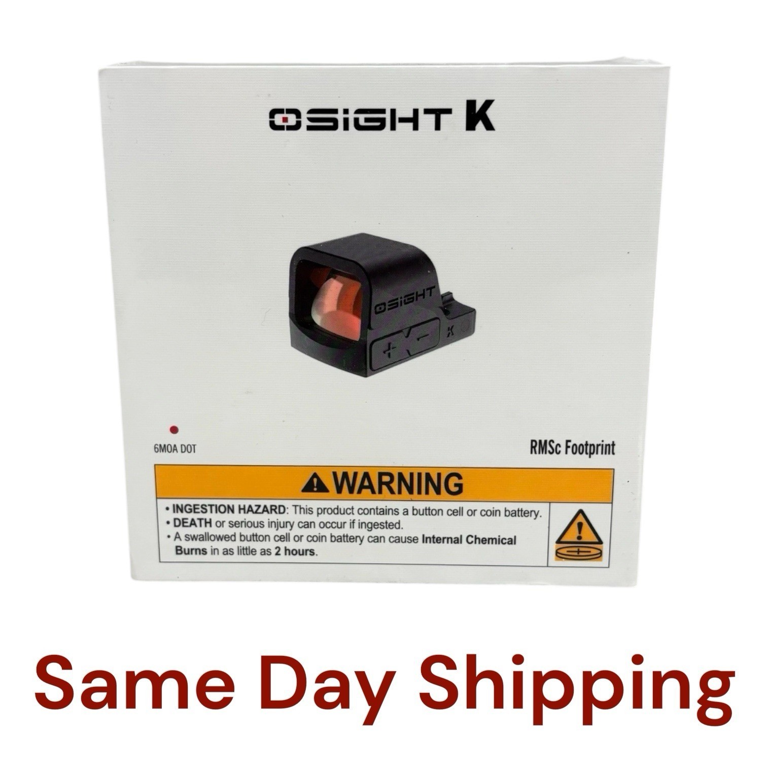 Osight K Open Reflex Red 6-MOA Dot Optic W/ Replaceable Side Loading Battery