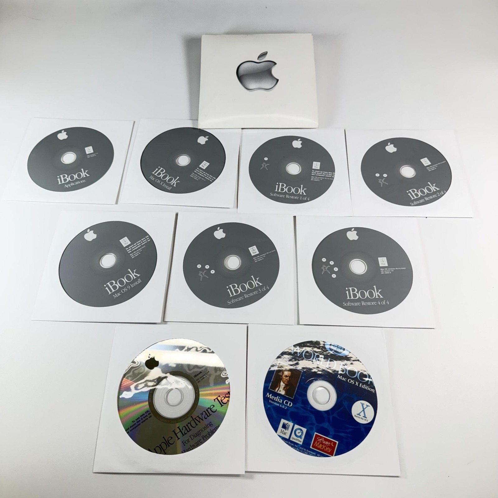 Vintage Apple IBook Mac OS X Mac OS 9 Install Restore CD Set 603-0023-A Software
