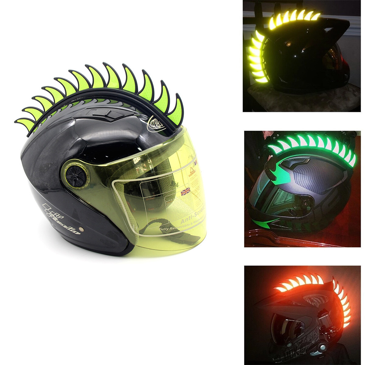 Rubber Dirt Bike Motocross Helmet Mohawk Spikes Mohawk Optional Stickers