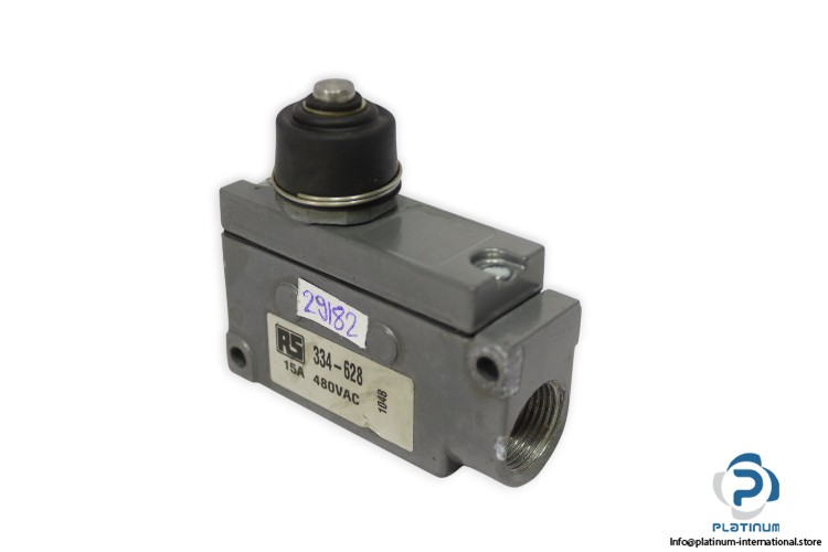RS 334-628 MICRO LIMIT SWITCH_334 628_SPDT_1 Changeover (CO)_480 V AC_15 A_Metal