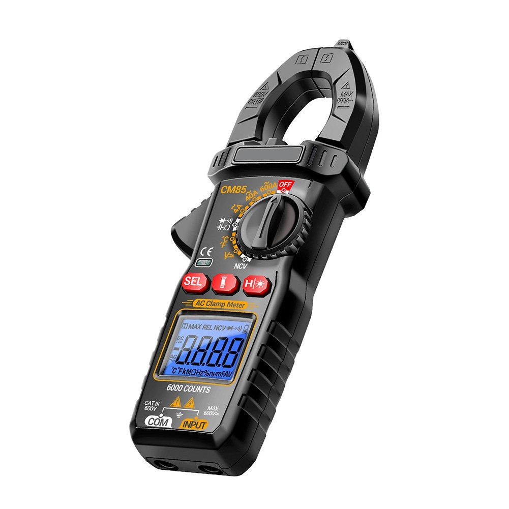 CM85 Clamp Meter with Backlight Flashlight NCV Diode Buzzer 6000 Count