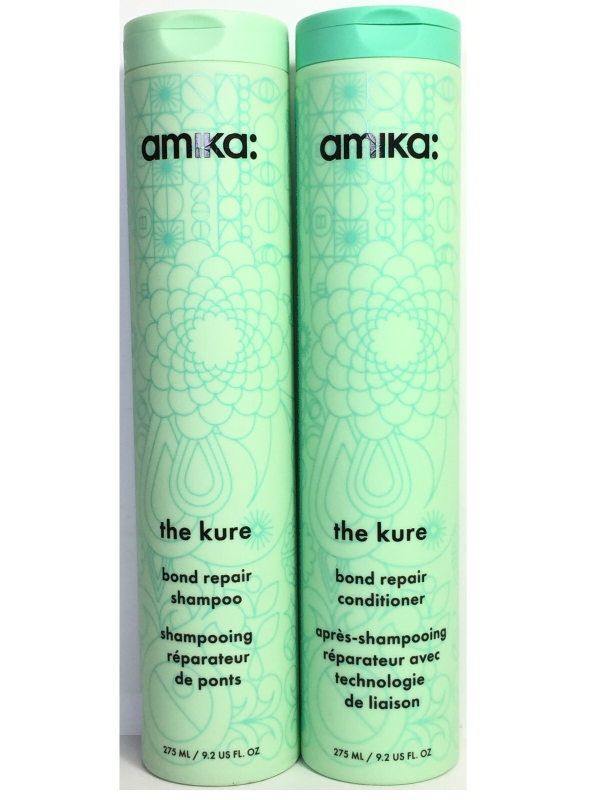 (2 PACK) Amika The Kure Bond Repair Duo Set (Shampoo & Conditioner), 9.2 oz