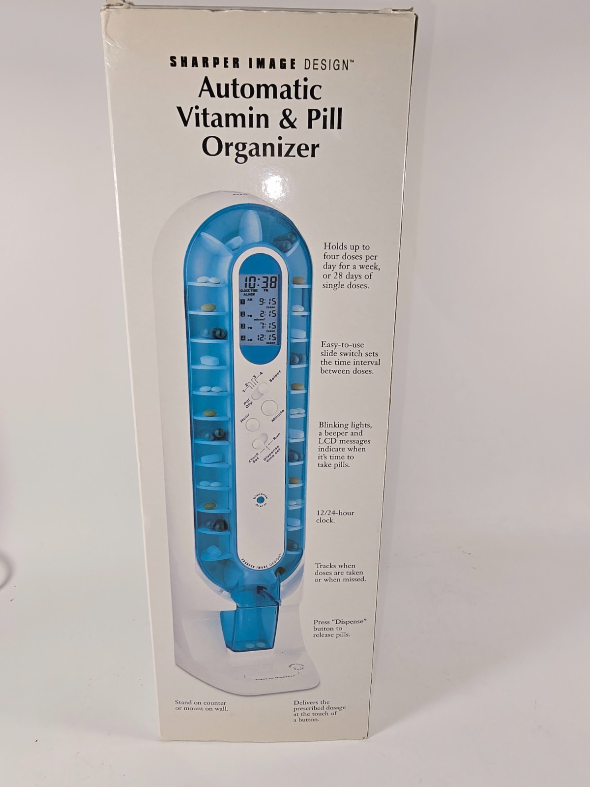 Sharper Image Automatic Vitamin & Pill Organizer In Box Tested Works - See Video
